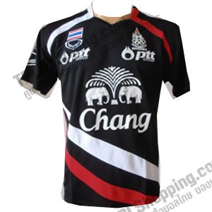 เสื้อบอลไทย เสื้อฟุตบอลไทย เสื้อซ้อมทีมชาติไทย เสื้อทีมชาติไทย ซีเกมส์ ครั้งที่ 26 ปี 2011 สีดำ
