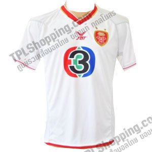 เสื้อบอลไทย เสื้อฟุตบอลไทย เสื้อบีอีซีเทโรศาสน 2012-2013 ทีมเยือน สีขาว สปอนเซอร์ครบ