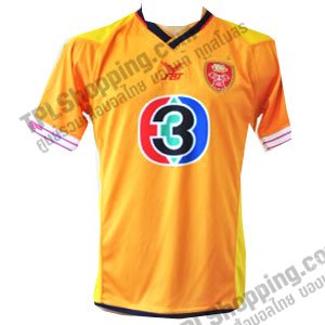 เสื้อบอลไทย เสื้อฟุตบอลไทย เสื้อบีอีซีเทโรศาสน 2012-2013 ทีมเยิอน สีเหลือง สปอนเซอร์ครบ
