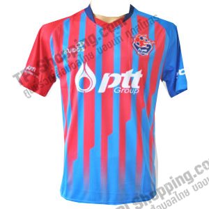 เสื้อบอลไทย เสื้อฟุตบอลไทย เสื้อปตท. ระยอง เอฟซี ปี 2012-2013 ทีมเยือน สีฟ้าแดง