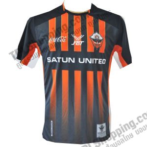 เสื้อบอลไทย เสื้อฟุตบอลไทย เสื้อสตูล ยูไนเต็ด ปี 2012-2013 ทีมเยือน สีดำส้ม
