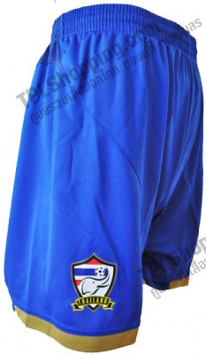เสื้อบอลไทย เสื้อฟุตบอลไทย กางเกงทีมชาติไทย กางเกงฟุตซอลทีมชาติไทย กางเกงแข่ง AFF Suzuki Cup (เอเอฟเอฟ ซูซูกิ คัพ) แกรนด์สปอร์ต (Grand Sport) ปี 2012-2013 สีน้ำเงิน