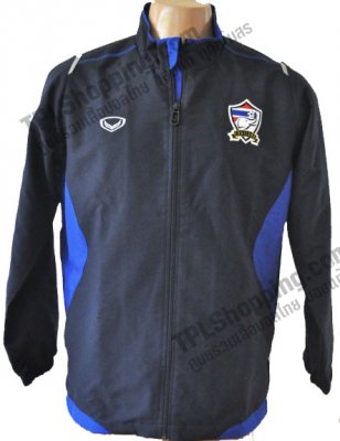 เสื้อบอลไทย เสื้อฟุตบอลไทย เสื้อแจ็คเก็ตทีมชาติไทย เสื้อแจ็คเก็ตทีมชาติ (เสื้อ Staff) แกรนด์สปอร์ต (Grand Sport) 2012 สีกรมท่าน้ำเงิน