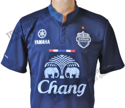 เสื้อบอลไทย เสื้อฟุตบอลไทย เสื้อบุรีรัมย์ ยูไนเต็ด Buriram United 2013-2014 ทีมเหย้า สีกรมท่า ติดธงชาติไทย