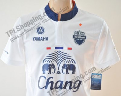 เสื้อบอลไทย เสื้อฟุตบอลไทย เสื้อบุรีรัมย์ ยูไนเต็ด Buriram United 2013-2014 ทีมเยือน สีขาว ติดธงชาติไทย