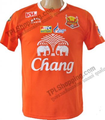 เสื้อบอลไทย เสื้อฟุตบอลไทย เสื้อสุโขทัย เอฟซี ปี 2013-2014 ทีมเหย้า สีส้ม