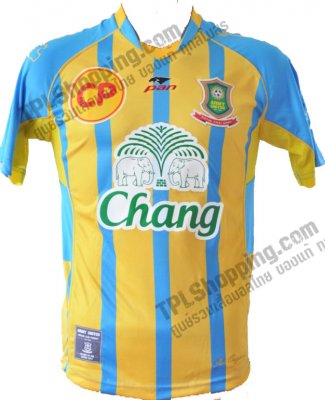 เสื้อบอลไทย เสื้อฟุตบอลไทย  เสื้ออาร์มี่ ยูไนเต็ด ปี 2013-2014 ทีมเยือน สีฟ้าเหลือง เกรดนักเตะ