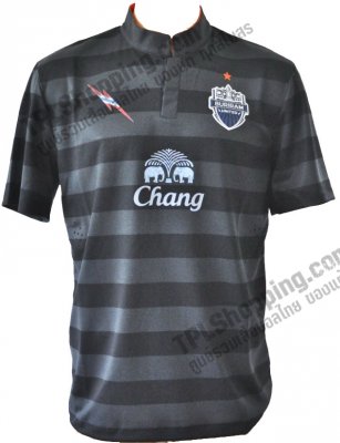 เสื้อบอลไทย เสื้อฟุตบอลไทย เสื้อบุรีรัมย์ ยูไนเต็ด ชุดแข่ง AFC Champions League 2013-2014 สีดำเทา ใหม่ล่าสุด