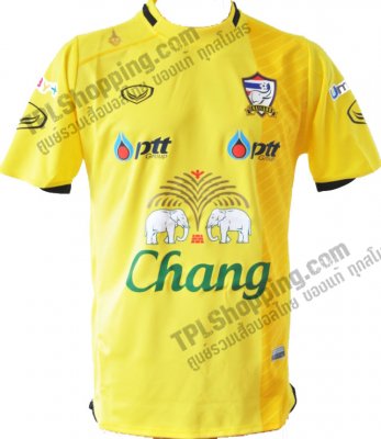 เสื้อบอลไทย เสื้อฟุตบอลไทย เสื้อผู้รักษาประตูทีมชาติไทย เสื้อแข่ง King Cup (คิงส์คัพ) ครั้งที่ 42 แกรนด์สปอร์ต (Grand Sport) สีเหลือง