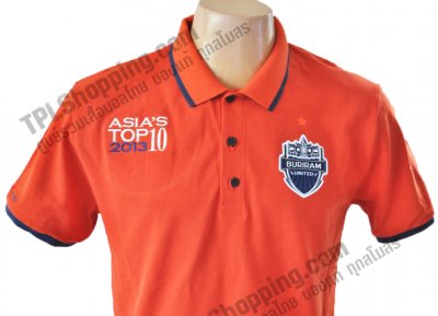 เสื้อบอลไทย เสื้อฟุตบอลไทย เสื้อโปโลบุรีรัมย์ ยูไนเต็ด ปีฤดูกาล 2013-2014 ปัก ASIA'S TOP 10 สีส้ม Limited Edition