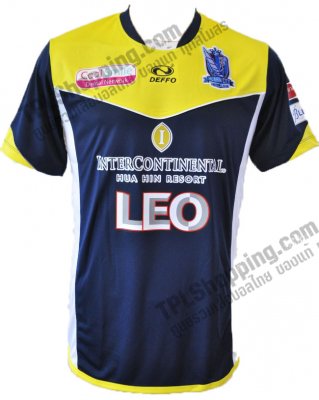 เสื้อบอลไทย เสื้อฟุตบอลไทย เสื้อหัวหิน ซิตี้ เสื้อแข่งปีฤดูกาล 2013-2014 ทีมเยือนสีสกรมท่าเหลือง