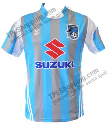 เสื้อบอลไทย เสื้อฟุตบอลไทย เสื้อแหลมฉบัง ซิตี้ ปี 2013-2014 สีฟ้าเทา