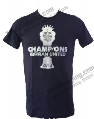 เสื้อบอลไทย เสื้อฟุตบอลไทย เสื้อยืดเชียร์บุรีรัมย์ ยูไนเต็ด ฉลองแชมป์ ปีฤดูกาล 2014-2015 กรมท่า
