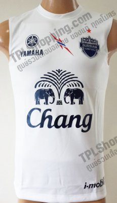 เสื้อบอลไทย เสื้อฟุตบอลไทย เสื้อซ้อมบุรีรัมย์ ยูไนเต็ด แขนกุด ปี 2014-2015 สีขาว