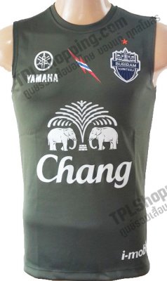 เสื้อบอลไทย เสื้อฟุตบอลไทย เสื้อซ้อมบุรีรัมย์ ยูไนเต็ด แขนกุด ปี 2014-2015 สีเขียวขี้ม้า