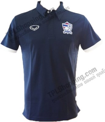 เสื้อบอลไทย เสื้อฟุตบอลไทย เสื้อโปโลทีมชาติไทย Grand Sport ปี 2014 สีกรมท่า เสื้อ Staff ทีมชาติไทย