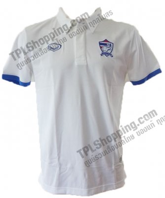 เสื้อบอลไทย เสื้อฟุตบอลไทย เสื้อโปโลทีมชาติไทย Grand Sport ปี 2014 สีขาว เสื้อ Staff ทีมชาติไทย