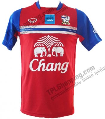 เสื้อบอลไทย เสื้อฟุตบอลไทย เสื้อซ้อมทีมชาติไทย 2014-2015 สีแดง