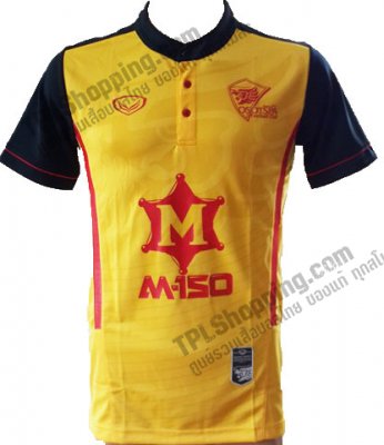 เสื้อบอลไทย เสื้อฟุตบอลไทย เสื้อโอสถสภา เอ็ม150 เอฟซี ปี 2015-2016 ทีมเหย้า สีเหลือง