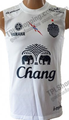 เสื้อบอลไทย เสื้อฟุตบอลไทย เสื้อซ้อมบุรีรัมย์ ยูไนเต็ด แขนกุด ปี 2015-2016 สีขาว