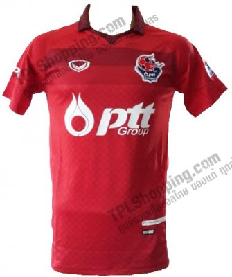 เสื้อบอลไทย เสื้อฟุตบอลไทย เสื้อปตท. ระยอง เอฟซี ปี 2015-2016 ทีมเหย้า สีแดง