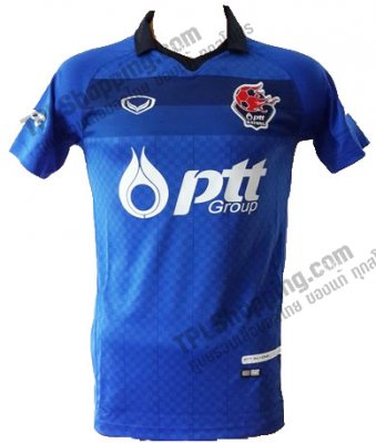 เสื้อบอลไทย เสื้อฟุตบอลไทย เสื้อปตท. ระยอง เอฟซี ปี 2015-2016 ทีมเยือน สีน้ำเงิน