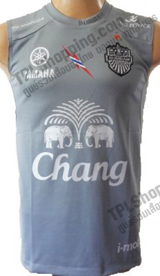 เสื้อบอลไทย เสื้อฟุตบอลไทย เสื้อซ้อมบุรีรัมย์ ยูไนเต็ด แขนกุด ปี 2015-2016 สีเทา