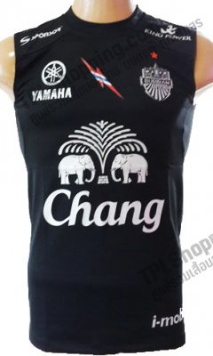 เสื้อบอลไทย เสื้อฟุตบอลไทย เสื้อซ้อมบุรีรัมย์ ยูไนเต็ด แขนกุด ปี 2015-2016 สีดำ
