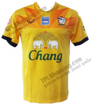 เสื้อบอลไทย เสื้อฟุตบอลไทย เสื้อซ้อมทีมชาติไทย 2015-2016 สีเหลือง
