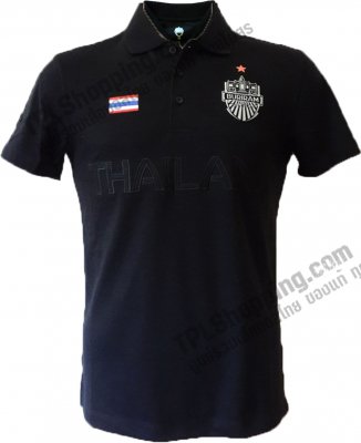 เสื้อบอลไทย เสื้อฟุตบอลไทย เสื้อโปโล THAILAND บุรีรัมย์ 2016 สีดำ
