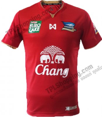 เสื้อบอลไทย เสื้อฟุตบอลไทย เสื้อแข่งชลบุรี บลูเวฟ ปี 2016 ทีมเยือน สีแดง