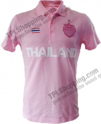 เสื้อบอลไทย เสื้อฟุตบอลไทย เสื้อโปโล THAILAND บุรีรัมย์ 2016 สีชมพู