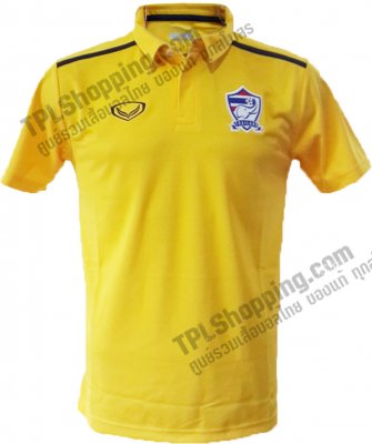 เสื้อบอลไทย เสื้อฟุตบอลไทย เสื้อโปโลทีมชาติไทย Grand Sport ปี 2016 สีเหลือง เสื้อ Staff ทีมชาติไทย