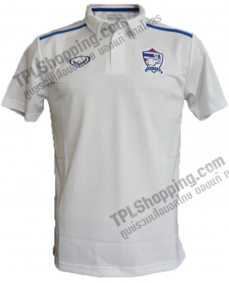 เสื้อบอลไทย เสื้อฟุตบอลไทย เสื้อโปโลทีมชาติไทย Grand Sport ปี 2016 สีขาว เสื้อ Staff ทีมชาติไทย