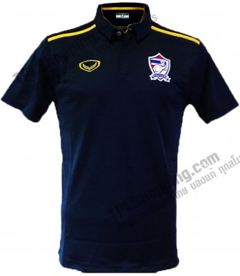 เสื้อบอลไทย เสื้อฟุตบอลไทย เสื้อโปโลทีมชาติไทย Grand Sport ปี 2016 สีกรมท่า เสื้อ Staff ทีมชาติไทย