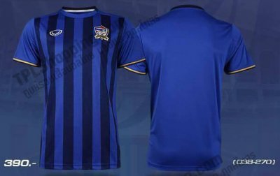 เสื้อบอลไทย เสื้อฟุตบอลไทย เสื้อเชียร์ทีมชาติไทย 2016 สีน้ำเงินกรมท่า เกรดแฟนบอล ล่าสุด