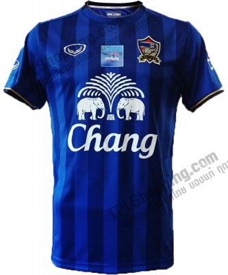 เสื้อบอลไทย เสื้อฟุตบอลไทย เสื้อซ้อมทีมชาติไทย ชุดสำหรับ Staff 2016 สีน้ำเงินกรมท่า