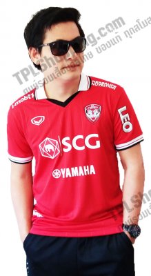 เสื้อบอลไทย เสื้อฟุตบอลไทย เสื้อเอสซีจี เมืองทอง ยูไนเต็ด SCG Muangthong ปี 2017-2018 ทีมเหย้า สีแดง
