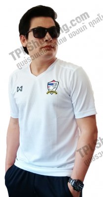 เสื้อบอลไทย เสื้อฟุตบอลไทย เสื้อเชียร์ทีมชาติไทย 2017 warrix สีขาว