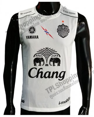 เสื้อบอลไทย เสื้อฟุตบอลไทย เสื้อซ้อมบุรีรัมย์ ยูไนเต็ด แขนกุด ปี 2017-2018 สีขาว