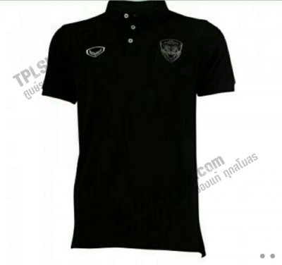 เสื้อบอลไทย เสื้อฟุตบอลไทย เสื้อโปโล SCG เมืองทอง 2017 สีดำ
