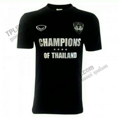 เสื้อบอลไทย เสื้อฟุตบอลไทย เสื้อยืดเชียร์ SCG เมืองทอง 2017 สีดำ