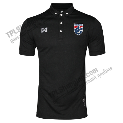 เสื้อบอลไทย เสื้อฟุตบอลไทย เสื้อเชียร์ทีมชาติไทย Warrix 2018 สีดำ โลโก้ทีมชาติแบบใหม่ แบบปัก