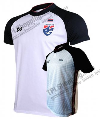 เสื้อบอลไทย เสื้อฟุตบอลไทย เสื้อทีมชาติไทย 2018 Warrix สีขาว ล่าสุด (ใส่ได้ทั้ง 2 ด้าน)