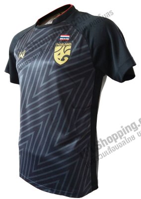 เสื้อบอลไทย เสื้อฟุตบอลไทย เสื้อประตูทีมชาติ 2018 Warrix สีดำ ล่าสุด