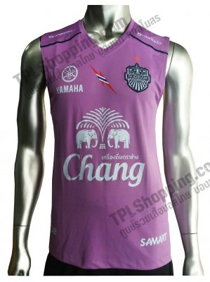เสื้อบอลไทย เสื้อฟุตบอลไทย เสื้อซ้อมบุรีรัมย์ ยูไนเต็ด แขนกุด ปี 2018 สีม่วง
