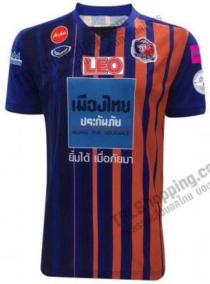 เสื้อบอลไทย เสื้อฟุตบอลไทย เสื้อการท่าเรือ เอฟซี ทีมเหย้า ปี 2018 สีส้ม สปอนเซอร์ครบ
