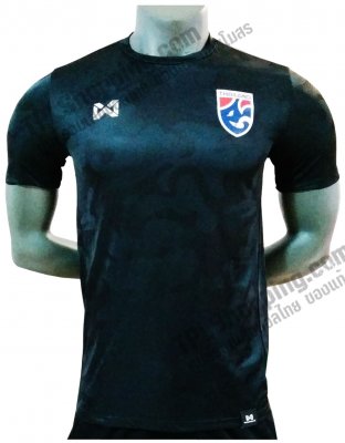 เสื้อบอลไทย เสื้อฟุตบอลไทย เสื้อเชียร์ทีมชาติไทย ลายทหาร สีดำ 2018