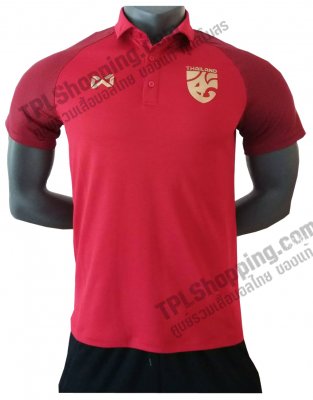 เสื้อบอลไทย เสื้อฟุตบอลไทย เสื้อโปโลทีมชาติ รุ่น LIMITED ปี 2018 สีแดง