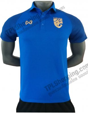 เสื้อบอลไทย เสื้อฟุตบอลไทย เสื้อโปโลทีมชาติ รุ่น LIMITED ปี 2018 สีน้ำเงิน